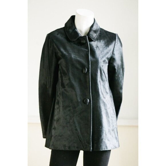 Kate Spade Leather Cow Skin Textured Three Button Fall Jacket 4 - Picture 3 of 9